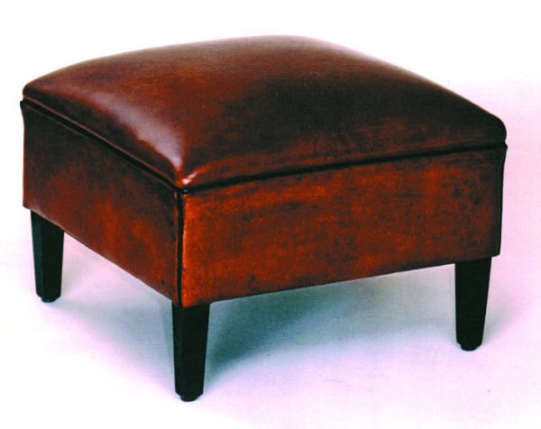 Sheepskin leather hocker Lisa