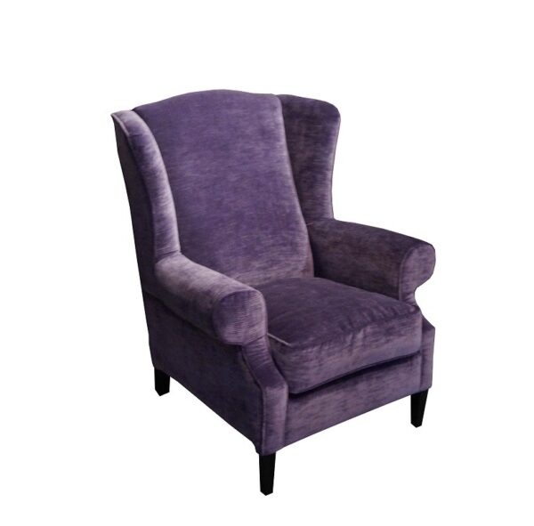 Classic ear armchair Chadderton with tartan fabric - Image 4