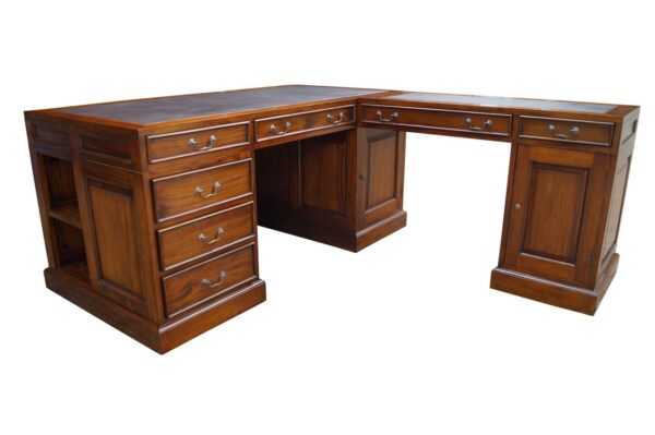 Klassiek mahonie hoekbureau Curtis