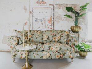 Klassieke bank Proncy bloemstof 1