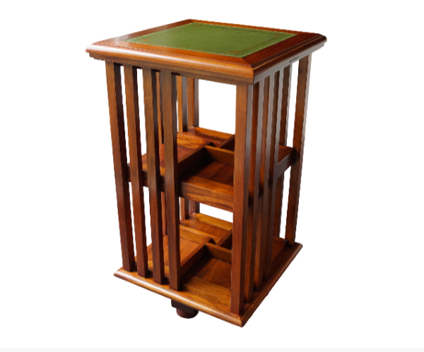 Klassieke boekenmolen 2-laags met leer
